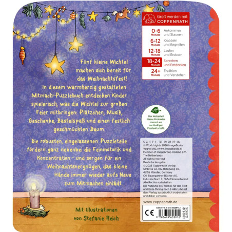 Mein Mitmach-Puzzle-Buch: 5 Wichtel feiern Weihnachten