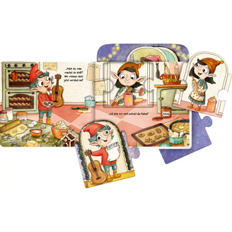 Mein Mitmach-Puzzle-Buch: 5 Wichtel feiern Weihnachten