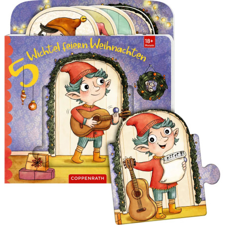 Mein Mitmach-Puzzle-Buch: 5 Wichtel feiern Weihnachten