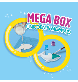 SES Gießen & Anmalen Mega Box Unicorn: Bastelset für magische Einhörner ab 5 Jahren