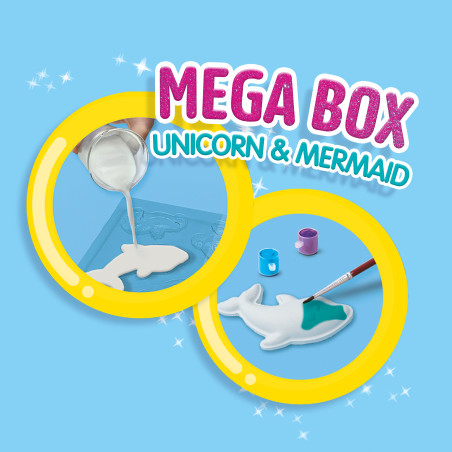 SES Gießen & Anmalen Mega Box Unicorn: Bastelset für magische Einhörner ab 5 Jahren