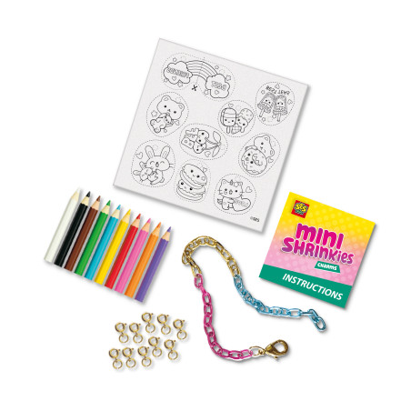 SES Creative Mini Shrinkies: Charms Best Friends Bastelset – Freundschafts-Schmuck selbst gestalten