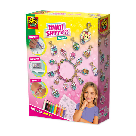 SES Creative Mini Shrinkies: Charms Fashion Party Bastelset – Mode-Schmuck selbst gestalten