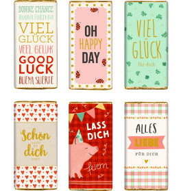 Glücks-Schokolade - Viel Glück (30 g), sortiert