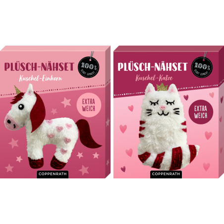 Plüsch-Nähset (Katze/Einhorn) - 100% selbst gemacht