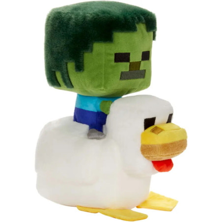 Mattel Minecraft Deluxe Plüschfigur Chicken Jockey | ca. 20cm – Kuscheliger Spielheld