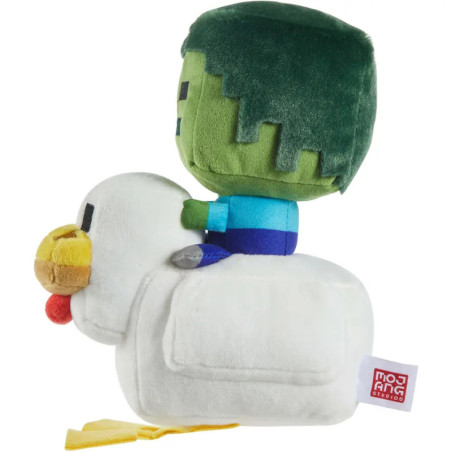 Mattel Minecraft Deluxe Plüschfigur Chicken Jockey | ca. 20cm – Kuscheliger Spielheld