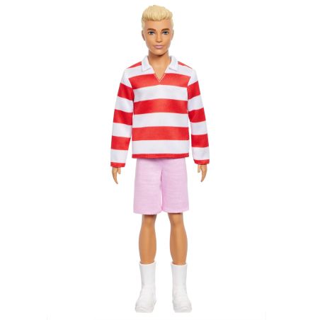 Barbie Fashionistas Ken Puppe – Modernes Rot-Weißes Hemd & Kurze Hose | NEU