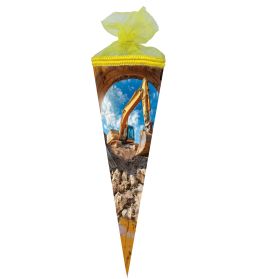 Schultüte Baggertechnik 35 cm rund