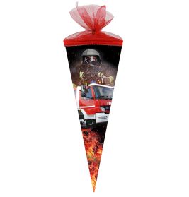 Schultüte Feuerwehr 2019 35 cm rund,Tüll