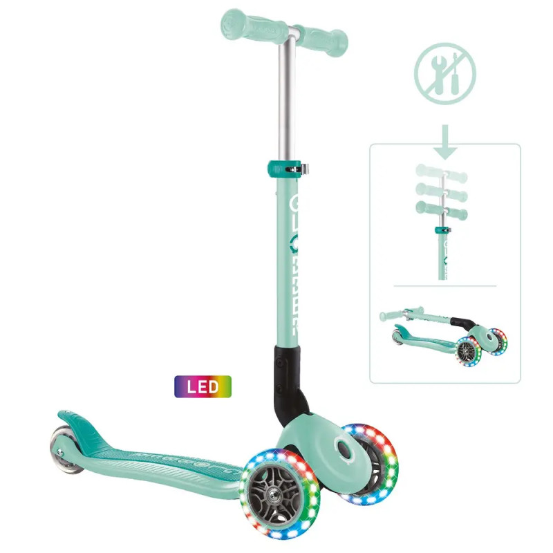 GLOBBER JUNIOR FOLDABLE LIGHTS mint, mit Leuchtrollen