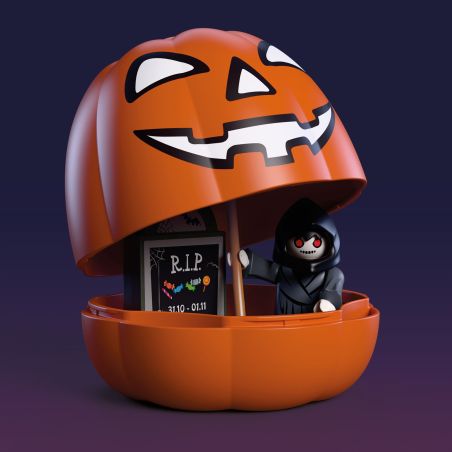 PLAYMOBIL Kürbis Sensenmann 72357 – Grusel-Figur für deine Halloween-Welt