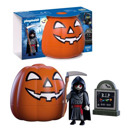 PLAYMOBIL Kürbis Sensenmann 72357 – Grusel-Figur für deine Halloween-Welt