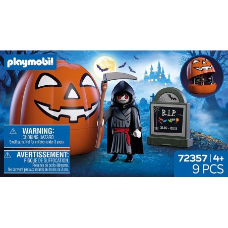 PLAYMOBIL Kürbis Sensenmann 72357 – Grusel-Figur für deine Halloween-Welt