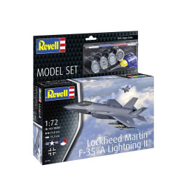 Revell® Model Set Lockheed Martin F-35A Lightning II 1:72 – Kampfflugzeug Bausatz mit Farben & Kleber