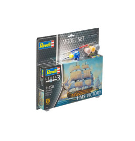 Revell Modellbausatz HMS Victory 1:450 – Historisches Segelschiff mit Basiszubehör – Admiral Nelson