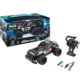 Revell Control RC Car Highway Police – Ferngesteuertes Polizeiauto, 1:16, 10 km/h, Li-Ion Akku