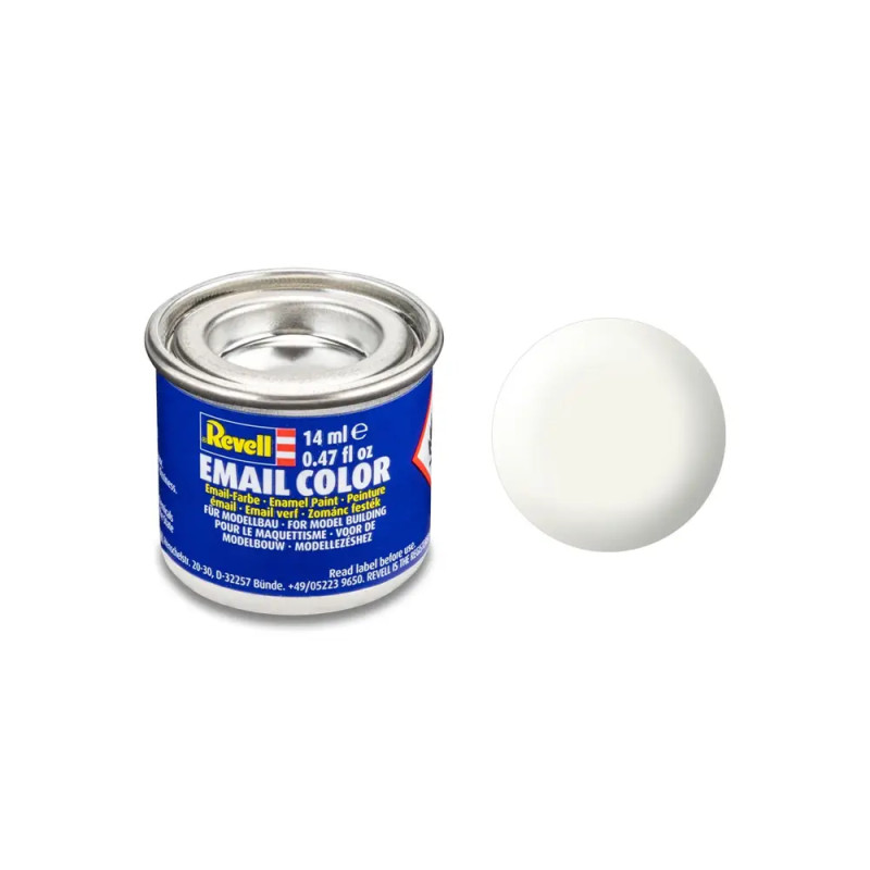 weiß, seidenmatt RAL 9010 14 ml-Dose, Revell Modellbau-Farbe auf Kunstharzbasis
