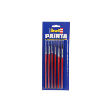 Revell Painta Standard Pinselset – 6 hochwertige Pinsel (00-4) für Modellbau & Feinmalerei