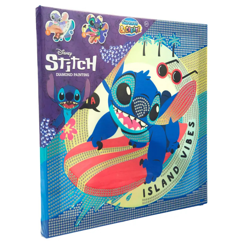 Stitch Diamantenbild XL mit Rahmen | Diamond Painting Set | Disney | Fördert Feinmotorik | Ab 3 Jahren