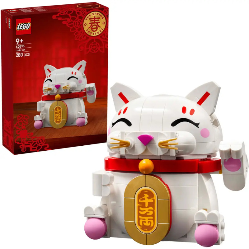 LEGO® Iconic Glückskatze (Maneki-Neko) 40813 – Glücks-Dekoration für Zuhause, ab 9 Jahre