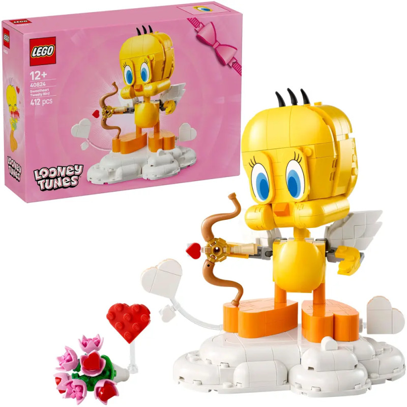 LEGO® Iconic Liebesbote Tweety 40824 – Dekoratives Geschenk für Looney Tunes Fans, 12+