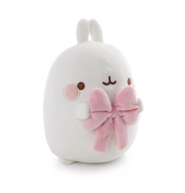 NICI Kuscheltier Molang weiß mit rosa Schleife Plüschfigur 24cm – Super flauschig