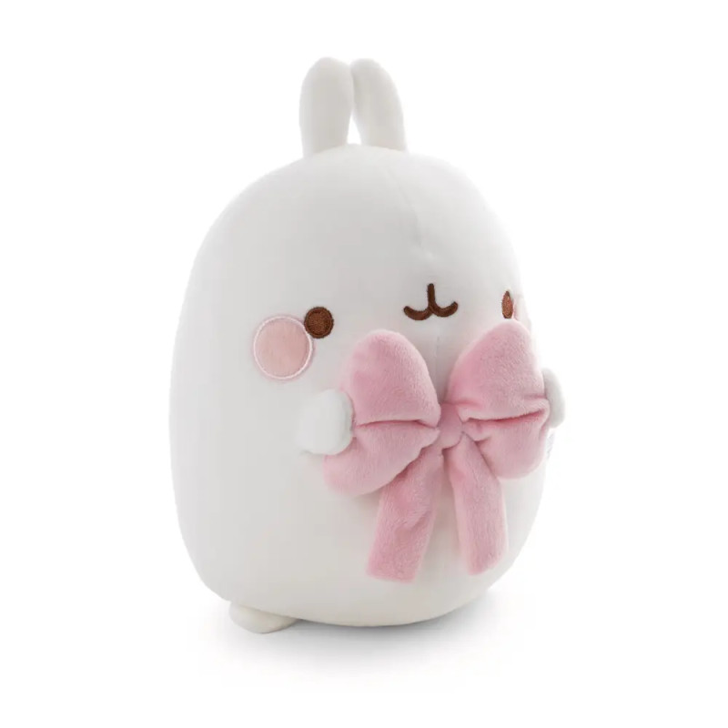 NICI Kuscheltier Molang weiß mit rosa Schleife Plüschfigur 24cm – Super flauschig