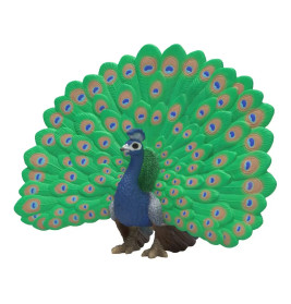 Schleich® Pfau Figur 14926 | Handbemalt & Detailreich | Wildtier-Sammlung | Für Kinder ab 3 Jahren