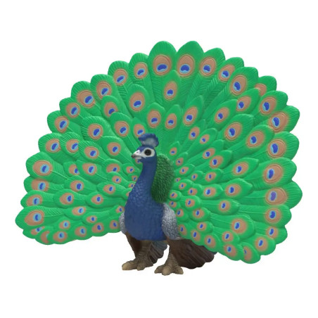 Schleich® Pfau Figur 14926 | Handbemalt & Detailreich | Wildtier-Sammlung | Für Kinder ab 3 Jahren