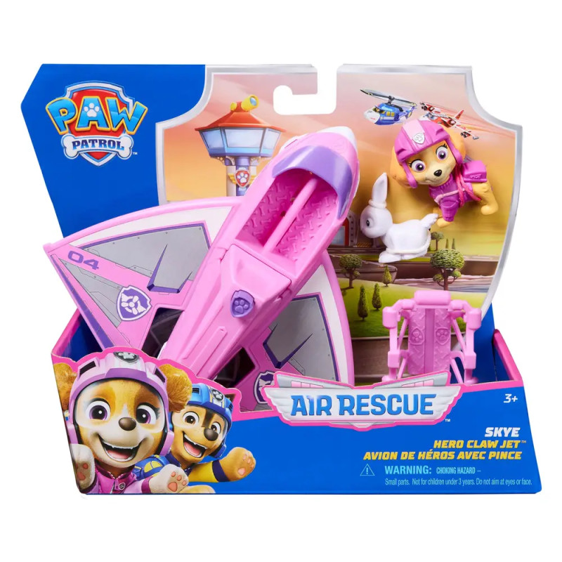 Spin Master PAW Patrol Air Rescue Themed Vehicle Skye | Rettungsflugzeug mit Klaue & Figur | Ab 3 Jahre