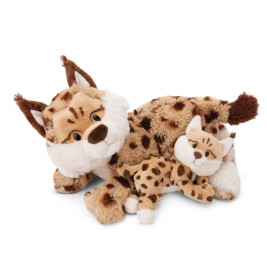 NICI GREEN Luchs Mutter Lyka 40cm mit Baby – Nachhaltiges Kuscheltier Set – Gefleckt & Flauschig