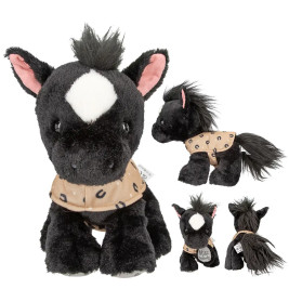Miss Melody Plüschpferd Black Angel 20cm – Kuscheltier mit Satteldecke