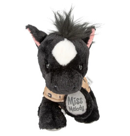 Miss Melody Plüschpferd Black Angel 20cm – Kuscheltier mit Satteldecke