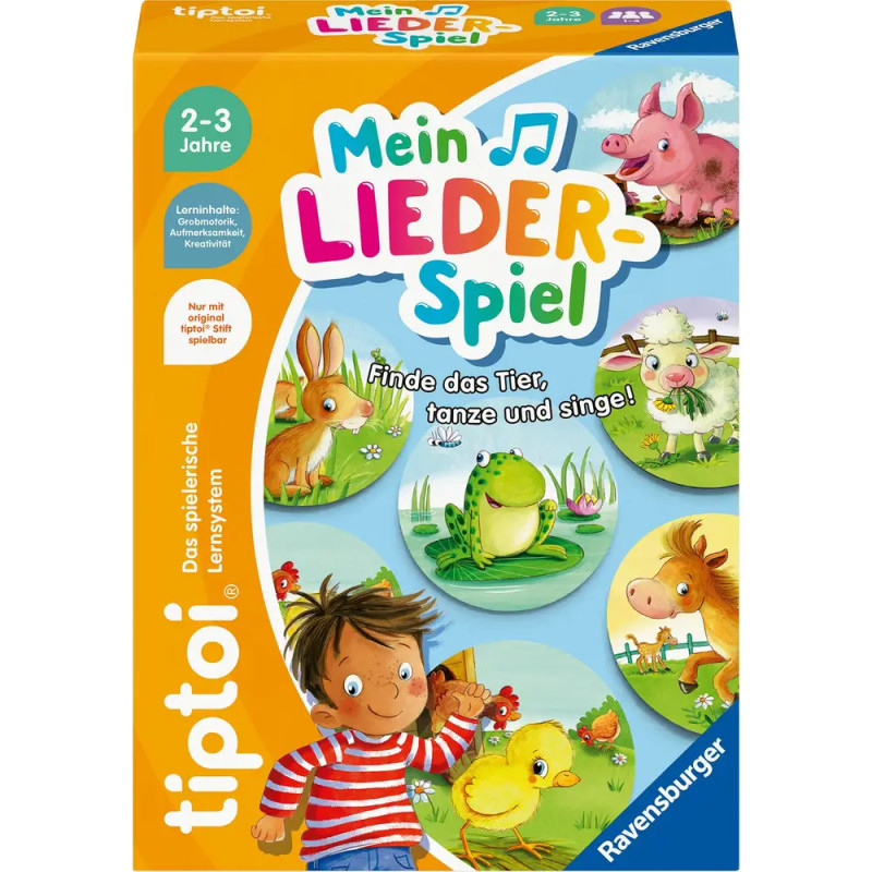 Ravensburger tiptoi® Mein Lieder-Spiel – Interaktiver Musikspaß für Kinder ab 2 Jahren