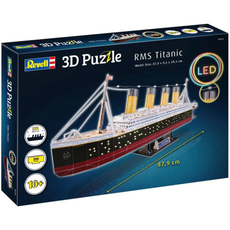 Revell 3D Puzzle RMS Titanic LED Edition – Mit Beleuchtung – Historisches Schiff Puzzle