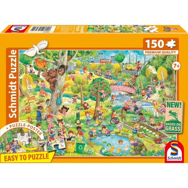 Schmidt Spiele Nachhaltiges Puzzle 150 Teile – Mit Graspappe NATPAX® für Spiel, Spaß & Umweltschutz
