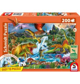 Schmidt Spiele NATPAX Puzzle 'Faszinierende Urzeitriesen' (200 Teile) auf nachhaltiger Graspappe. Ökologisch, ab 8 J. EAN 400150