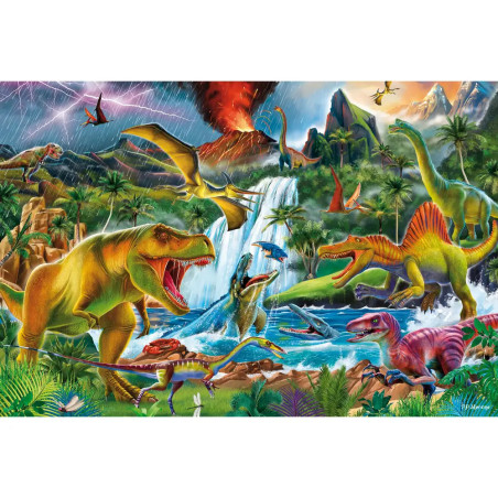 Schmidt Spiele NATPAX Puzzle 'Faszinierende Urzeitriesen' (200 Teile) auf nachhaltiger Graspappe. Ökologisch, ab 8 J. EAN 400150
