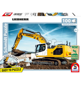 Schmidt Spiele Kinderpuzzle Liebherr Raupenbagger R928 – 100 Teile ab 6 Jahre