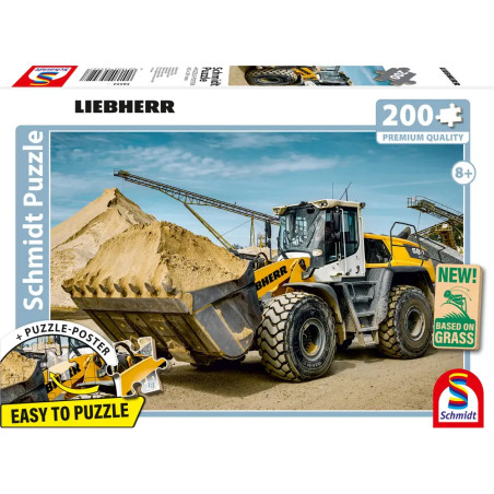 Schmidt Spiele Kinderpuzzle Liebherr Radlader L580 | 200 Teile Baustellenfahrzeug | Puzzle (4001504565527)