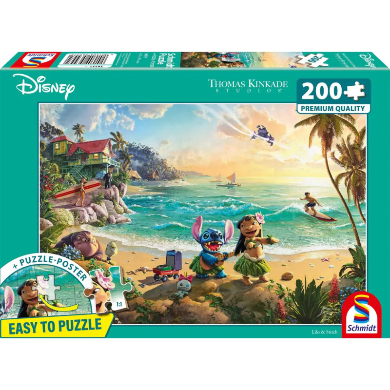 Schmidt Spiele Thomas Kinkade Lilo & Stich Puzzle 200 Teile aus NATPAX® Graspappe