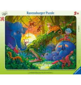 Ravensburger Puzzle "Sonnenuntergang im Dschungel" 30 Teile – Für Kinder ab 4 Jahren