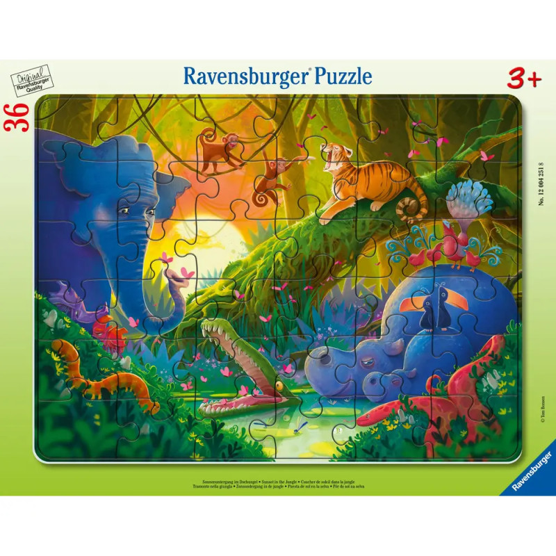Ravensburger Puzzle "Sonnenuntergang im Dschungel" 30 Teile – Für Kinder ab 4 Jahren