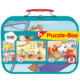 Selecta Puzzle-Box Bobo Siebenschläfer – 4 Kinderpuzzles (2x26, 2x48 Teile) ab 3 Jahre
