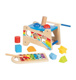 Gollnest & Kiesel Hammerbank mit Xylophon & Sortierfunktion | Holzspielzeug | Ab 12M