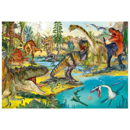 Depesche Dino World Puzzle 50 Teile – Für Kinder mit Karton-Koffer