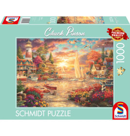 Schmidt Spiele Puzzle C.Pinson Morgenstille am See – 1000 Teile
