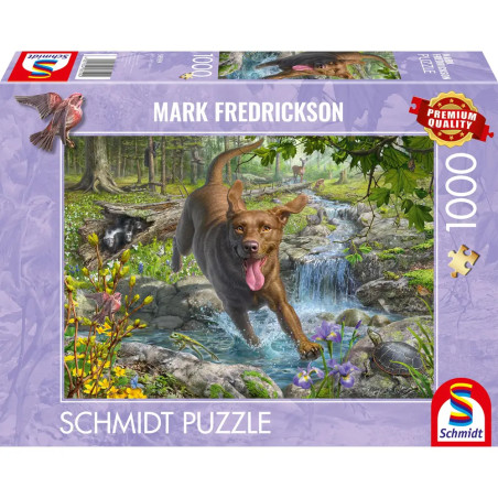 Selecta M. Frederickson Puzzle 'Frühlingsspaziergang mit Labrador Retriever' | 1000 Teile | Schmidt Spiele