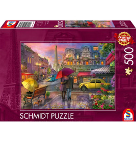 Schmidt Spiele Puzzle Regenzauber in Paris – 500 Teile, romantische Atmosphäre